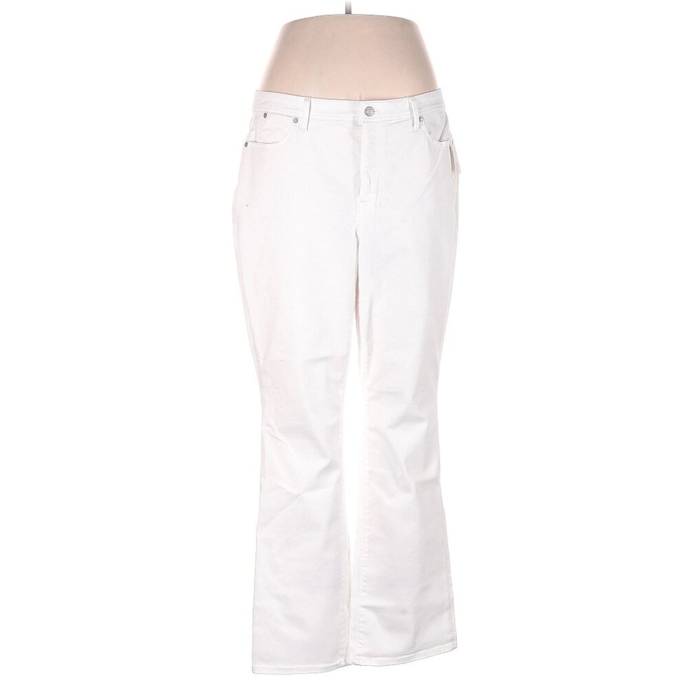 Talbots High Rise White Jeans Bootcut Women Size 18W (Plus)